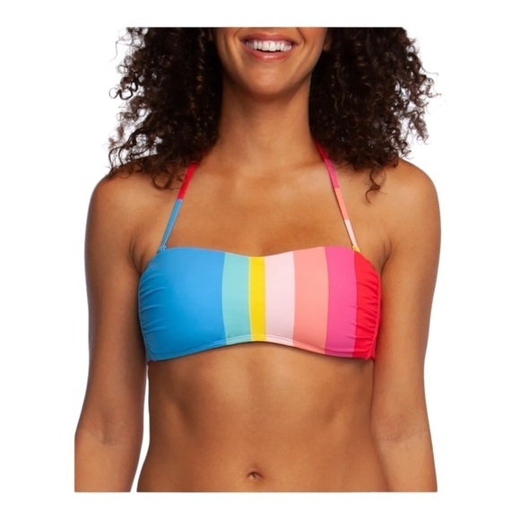 La Blanca Striped Bandeau High Waisted Bikini NWOT - Picture 2 of 9